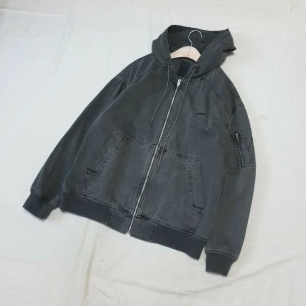 준지 22fw 가먼트다잉 후드 집업 자켓