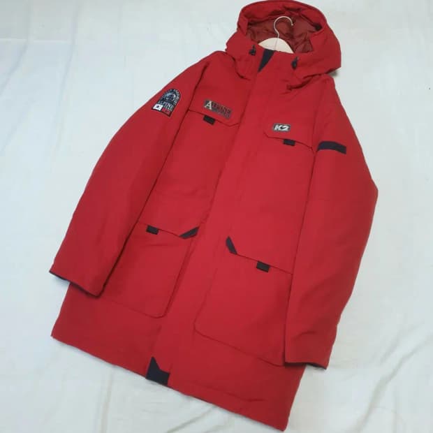K2 알파인 레드 다운 롱패딩