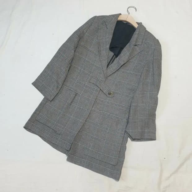 스튜디오니콜슨 체크 원버튼 코트 여성