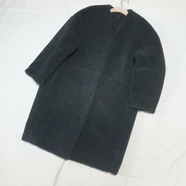 스튜디오톰보이 블랙 롱 부클레 플리스