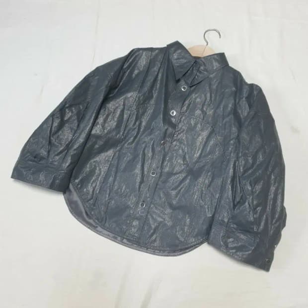 시스템 21fw 레이온 오버 크롭 셔츠 자켓