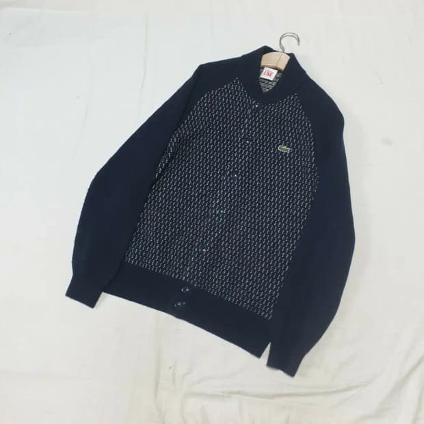 라코스테 네이비 패턴 가디건