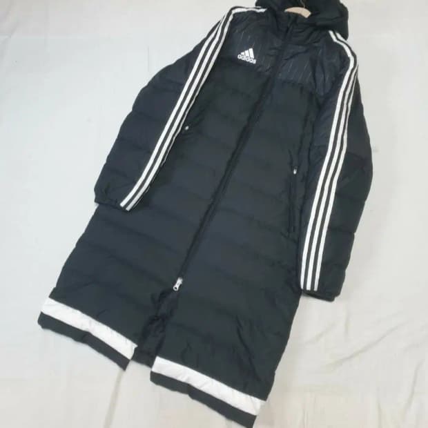 아디다스 블랙 티로 롱패딩