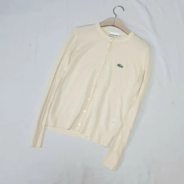 라코스테 베이지 니트 가디건 여성용