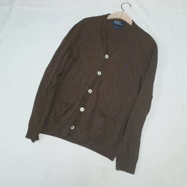 폴로 브라운 니트 가디건