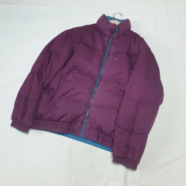 나이키 90s 삼나스포츠 리버시블 패딩 퍼플블루