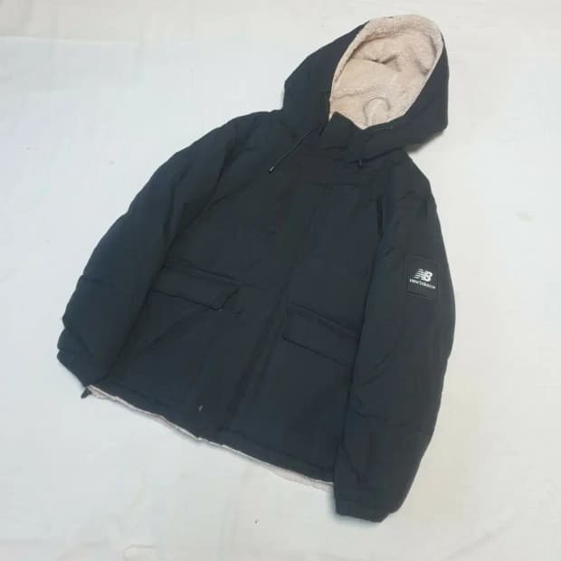 뉴발란스 블랙 플리스 다운 리버시블 패딩