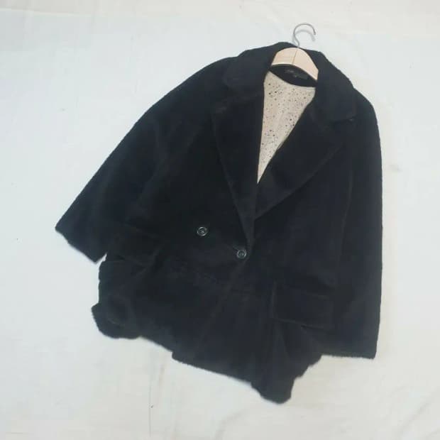 마쥬 블랙 알파카 자켓