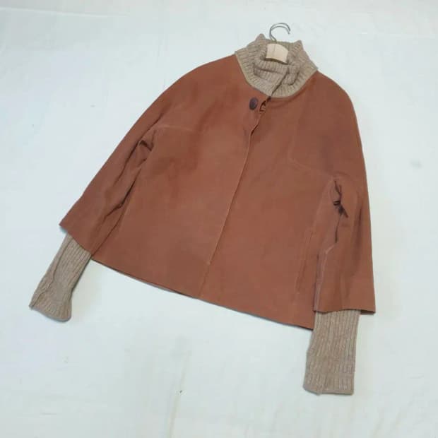 더캐시미어 양가죽 니트 자켓