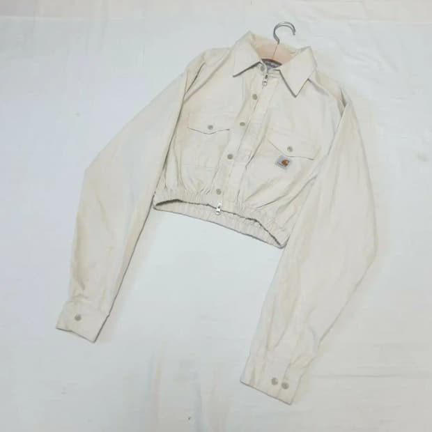 칼하트 크롭 리메이크 자켓 아이보리