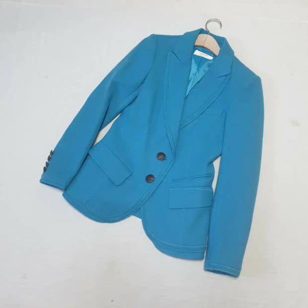 타임 스카이블루 투버튼 자켓