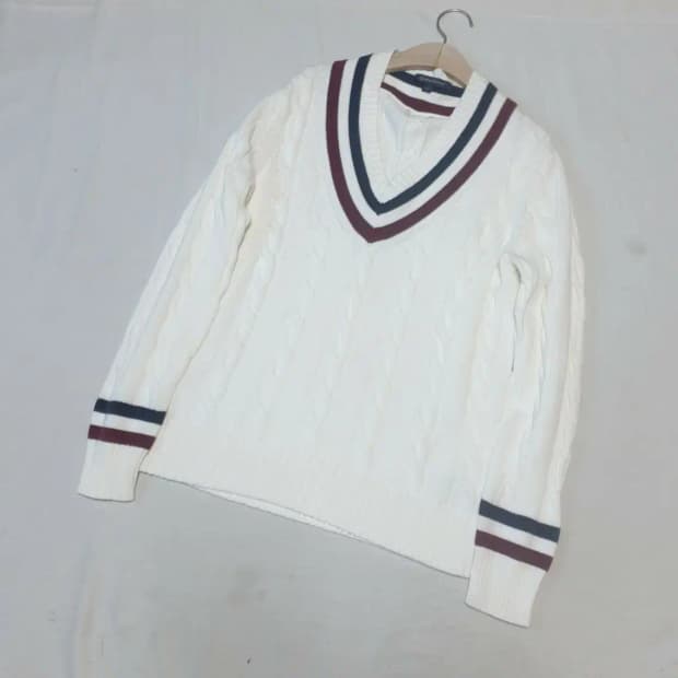 브룩스브라더스 화이트 크리켓 니트