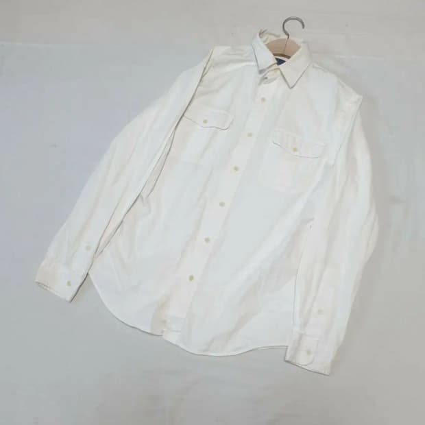 폴로 화이트 투포켓 셔츠 남방
