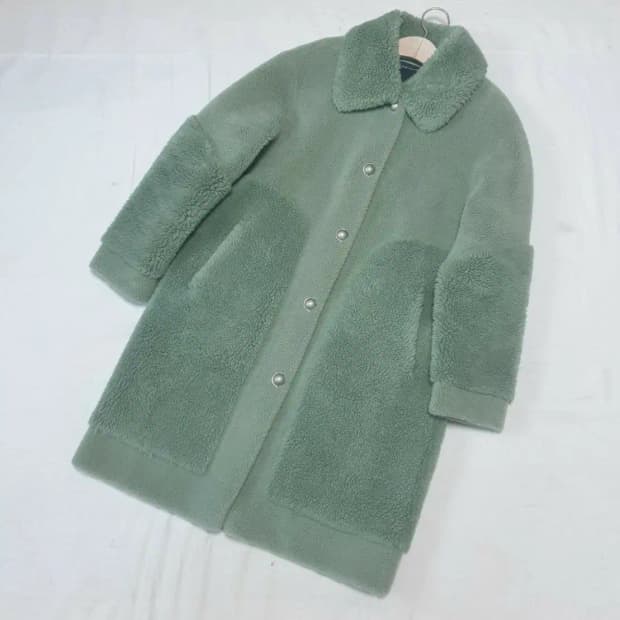 에고이스트 테디베어 롱 무스탕 코트