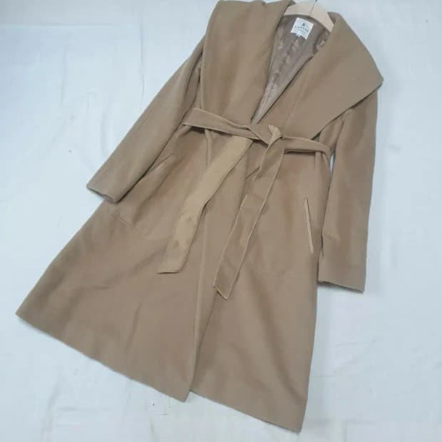 랑방 베이지 케이프 숄카라 코트