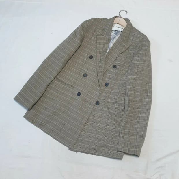 앤더슨벨 글렌체크 더블 자켓