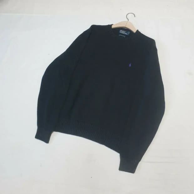 폴로 블랙 피마코튼 헤비 니트