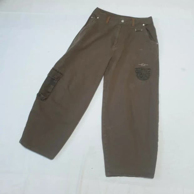 루나키후 스파이럴 스네일 코튼 카고 팬츠