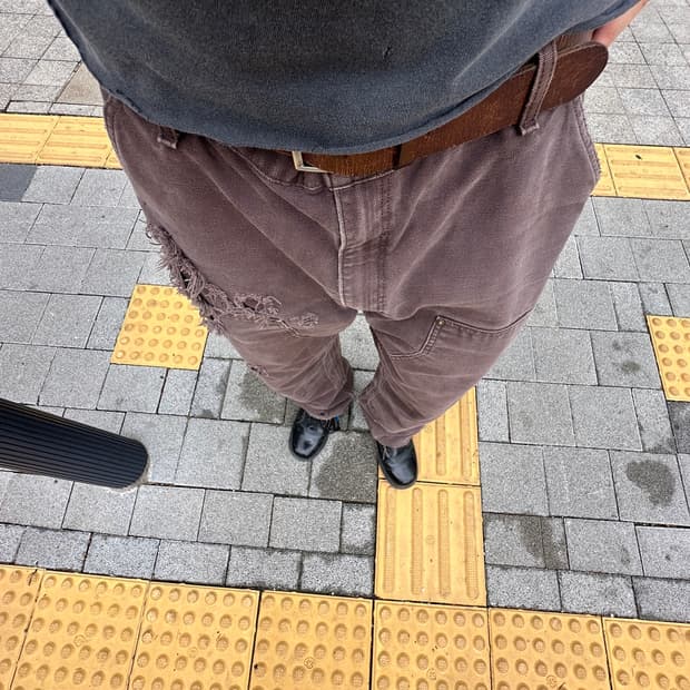 빈티지 칼하트 더블니 썩블니 다크브라운