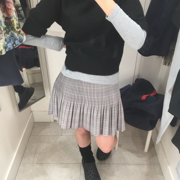 빈티지 체크 스커트