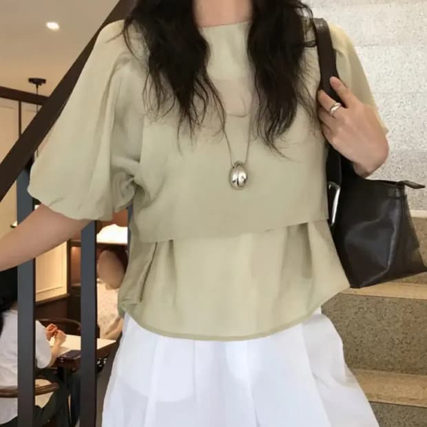 puff blouse set 퍼프 뷔스티에 세트 {새상품}