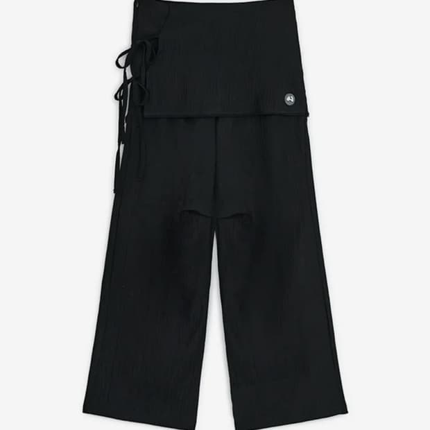 허그유어스킨 스커트 레이어드 팬츠 (블랙)