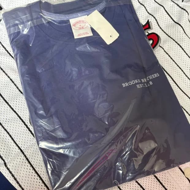 (새상품) 브룩스브라더스 라운드 반팔 S