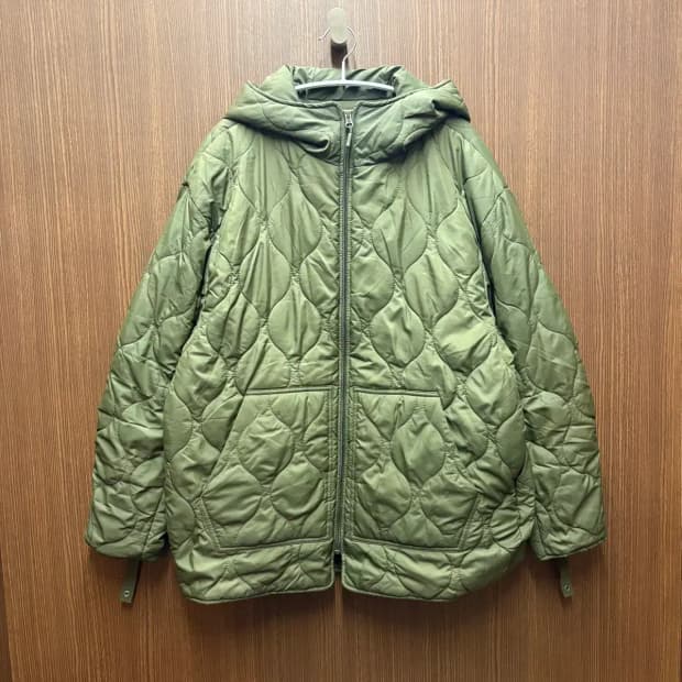 코드그라피 퀼팅 패딩 후드집업 L