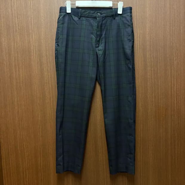 유니클로 타탄체크 블랙와치 슬랙스 팬츠 M