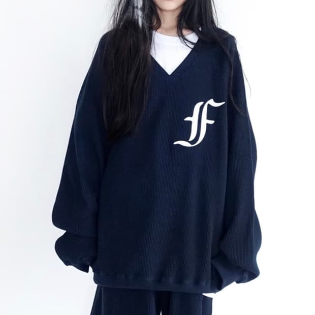 샵페어리 와플 박시 맨투맨 