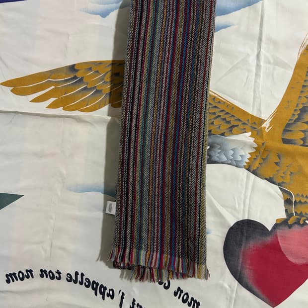 폴 스미스 램스울 스트라이프 머플러