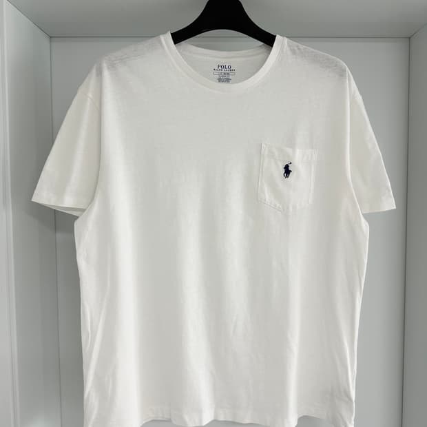 [폴로랄프로렌] 남성 화이트 포켓 티