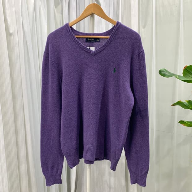 폴로 랄프로렌 램스울 100 브이넥 니트 1760
