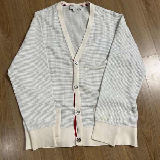 톰브라운 와플 니트 가디건