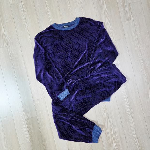 미쏘니 퍼플 자가드 패턴 셋업