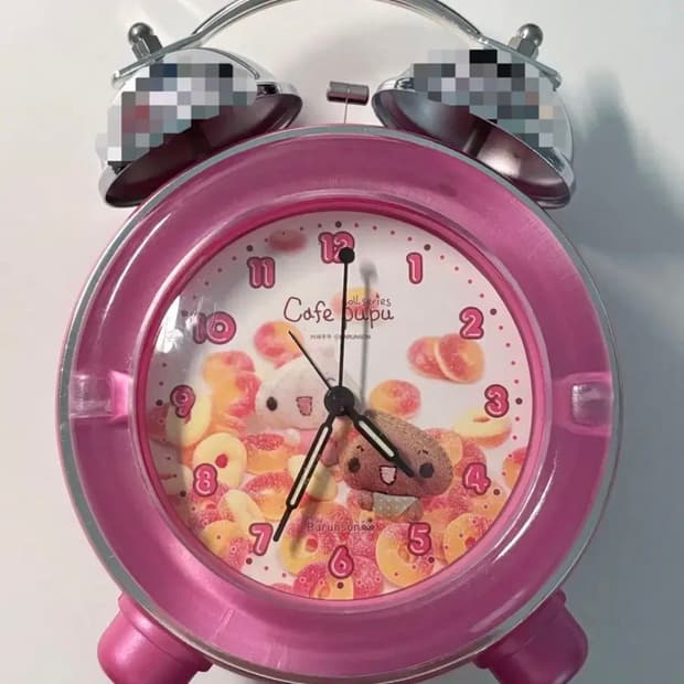 고전문구 바른손 카페푸푸 핑크 자명종 탁상 알람 시계