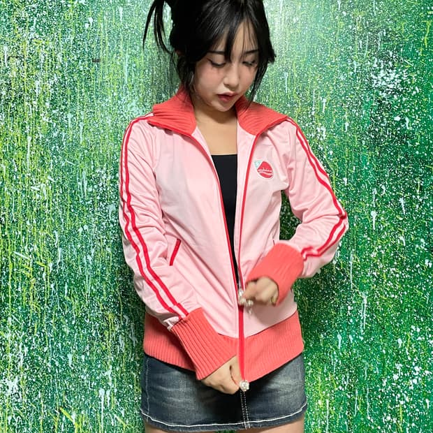 뉴발란스 y2k 핑크 레드 져지 트랙탑 95