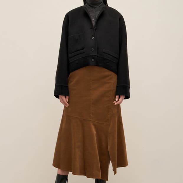 한섬 시스템 2023 캐시미어 리브 블록 자켓 82-94-160사이즈