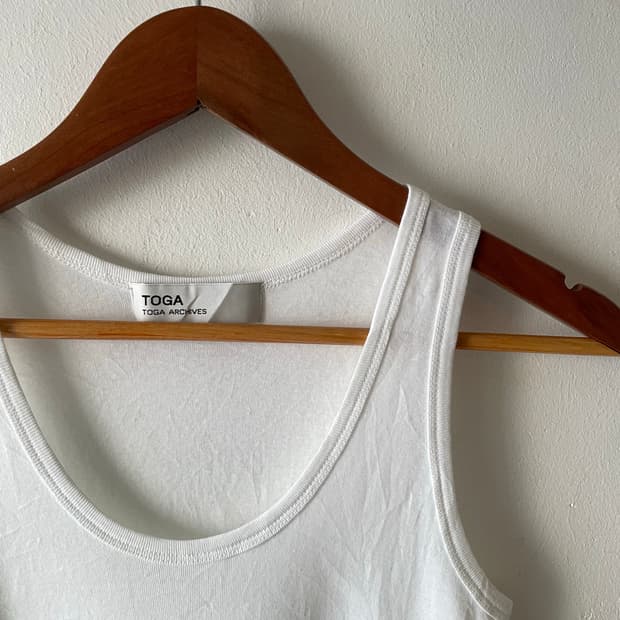 Toga Archives White Cotton Tank Top