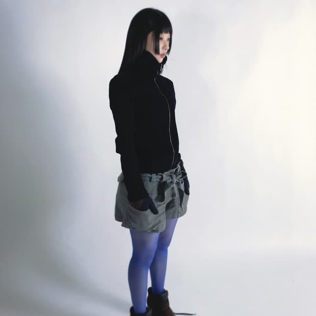 Sisley navy knit/corduroy zip-up jacket