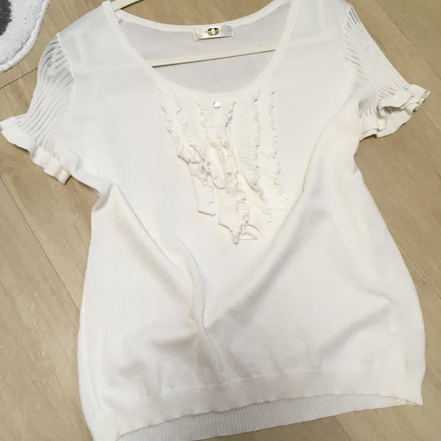 (vtg) 일본빈티지 모리걸 레이스 반팔니트