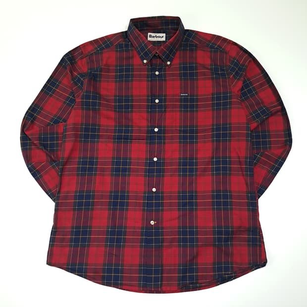 CL731 L 바버 클래식 타탄체크 버튼다운 테일러드핏 셔츠 남방