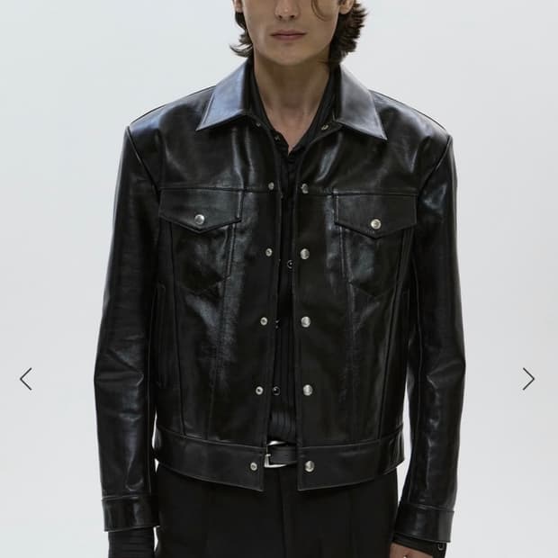 savage Leather Trucker Jacket - Black