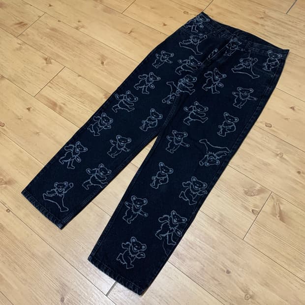 laugher dancing bears denim pants black