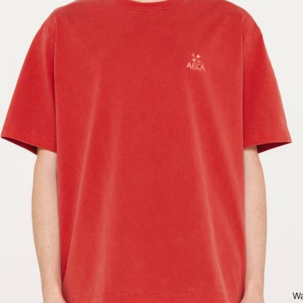 에이카화이트 half sleeve tee  반팔티 워시드 코랄 S