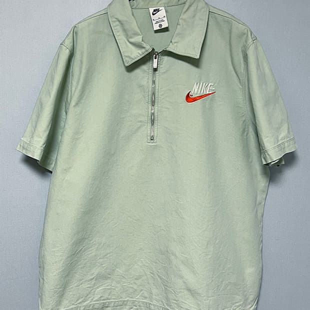 NIKE 나이키 NSW 트렌드 하프집업 오버핏 반팔셔츠 그린 XL 105