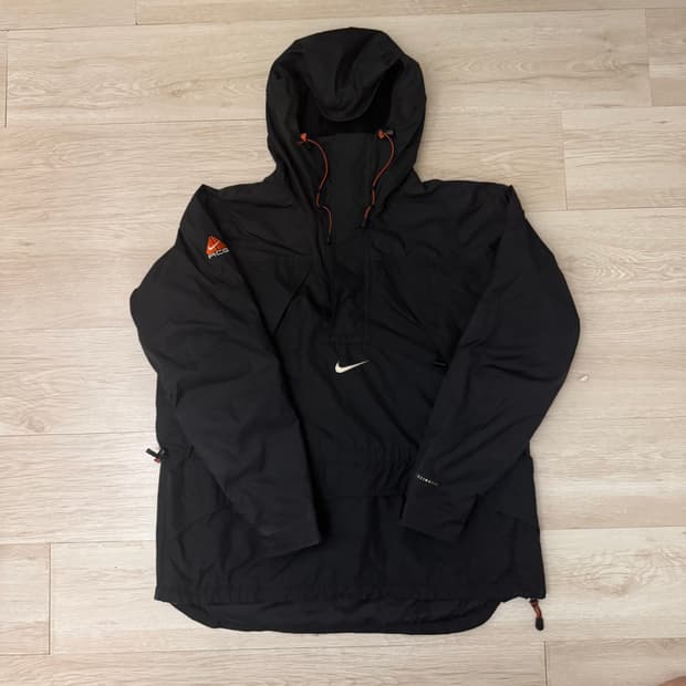 나이키 ACG 블랙 멀티스우시 하이넥 테크 아노락 자켓
