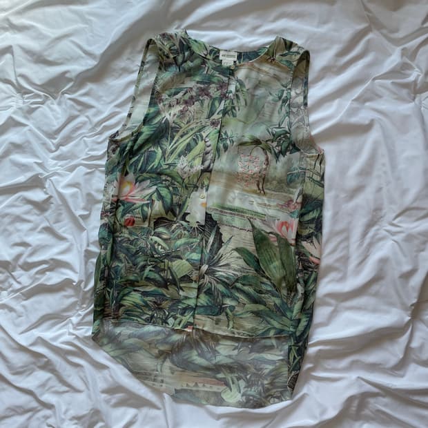 H&M 트로피컬 프린트 블라우스