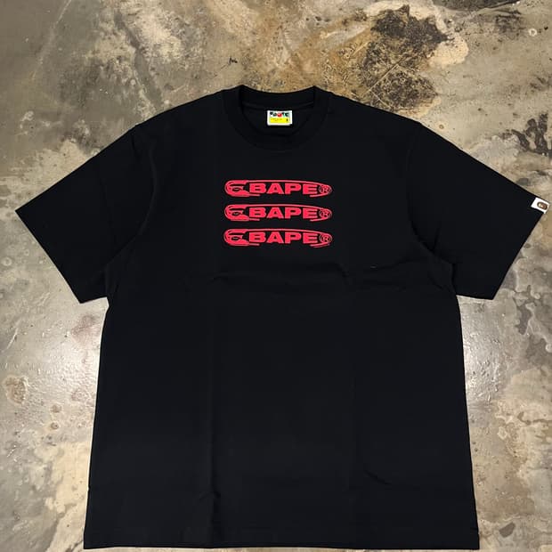 새상품 베이프 핀로고 릴렉스핏 블랙 S 