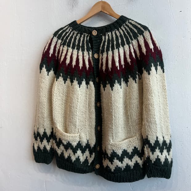 핸드메이드 노르딕 울 가디건 